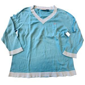 Ralph Lauren Sport Y2K Teal Sweater. Sz. XL